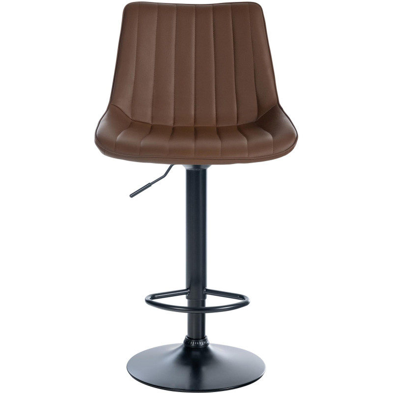 Tabouret de bar Toni simili cuir brun