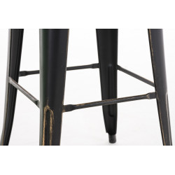 Tabouret de bar Aiden antique noir-or