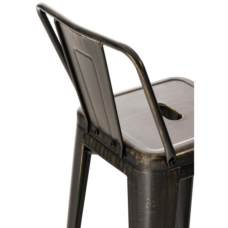 Tabouret de bar Mason antique noir-or
