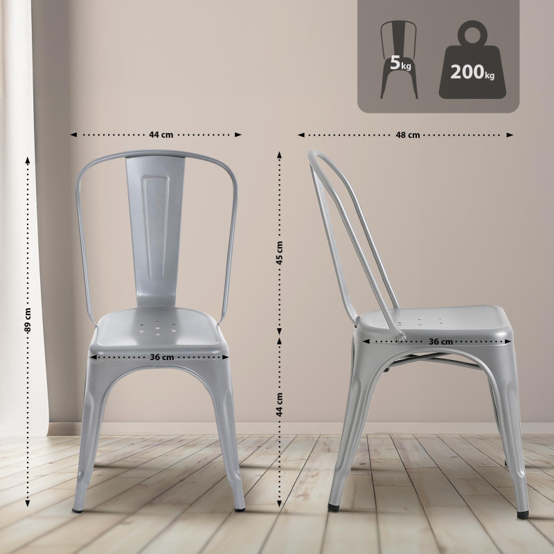 Chaise Benoît argentée