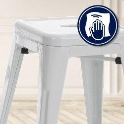 Tabouret Armin blanc