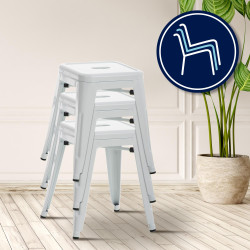 Tabouret Armin blanc