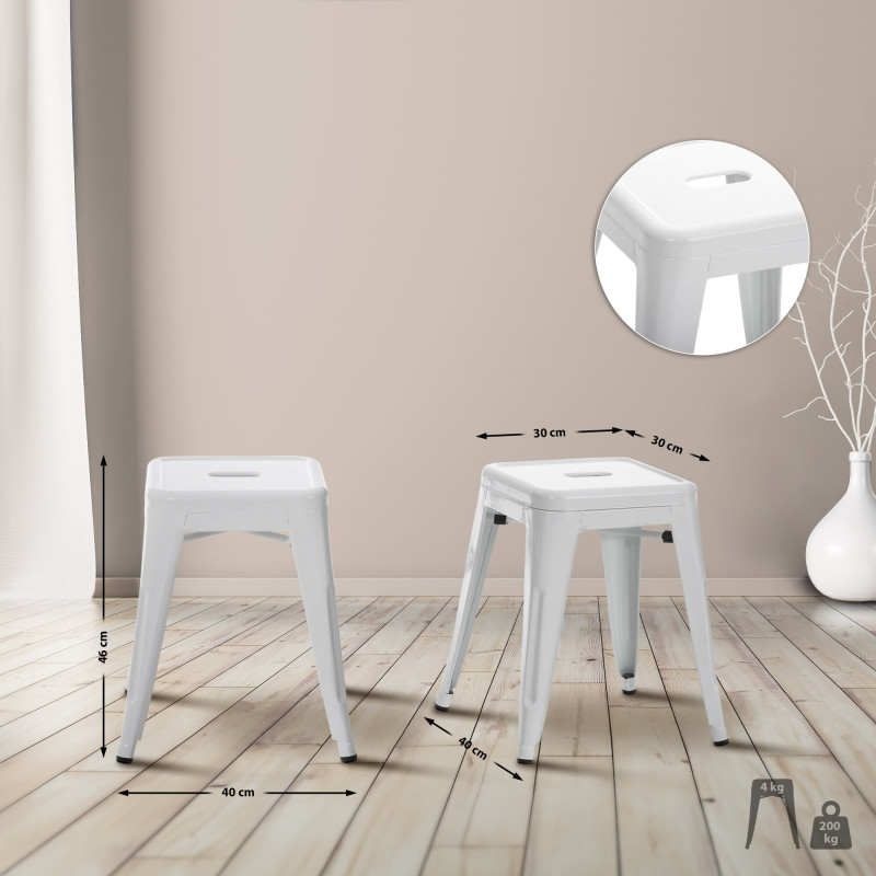 Tabouret Armin blanc