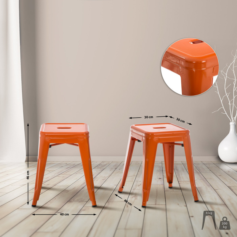 Tabouret orange Armin
