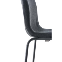 Lot de 2 tabourets de bar Hoover tissu structure 4 pieds noir noir