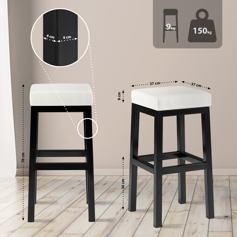 Tabouret de bar Taylor B80 blanc