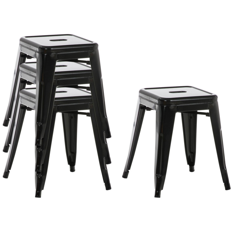 Ensemble de 4 tabourets Armin en noir