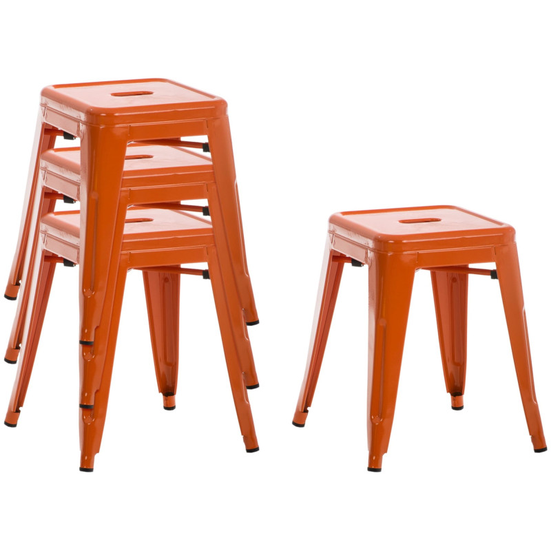 Lot de 4 tabourets Armin orange
