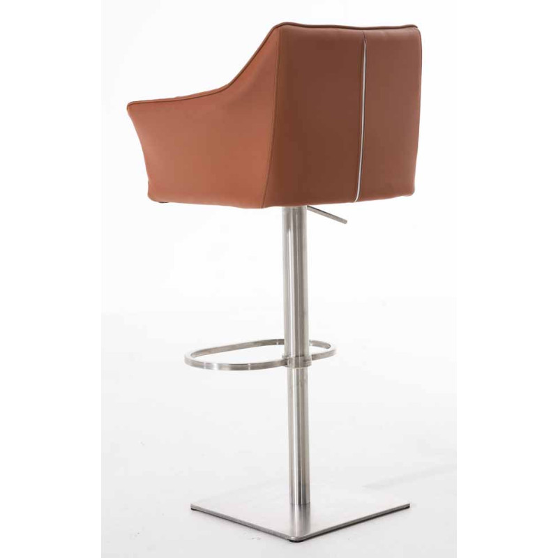 Lot de 2 tabourets de bar Damaso simili cuir acier inoxydable