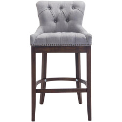 Tabouret de bar Lakewood en tissu gris clair antique