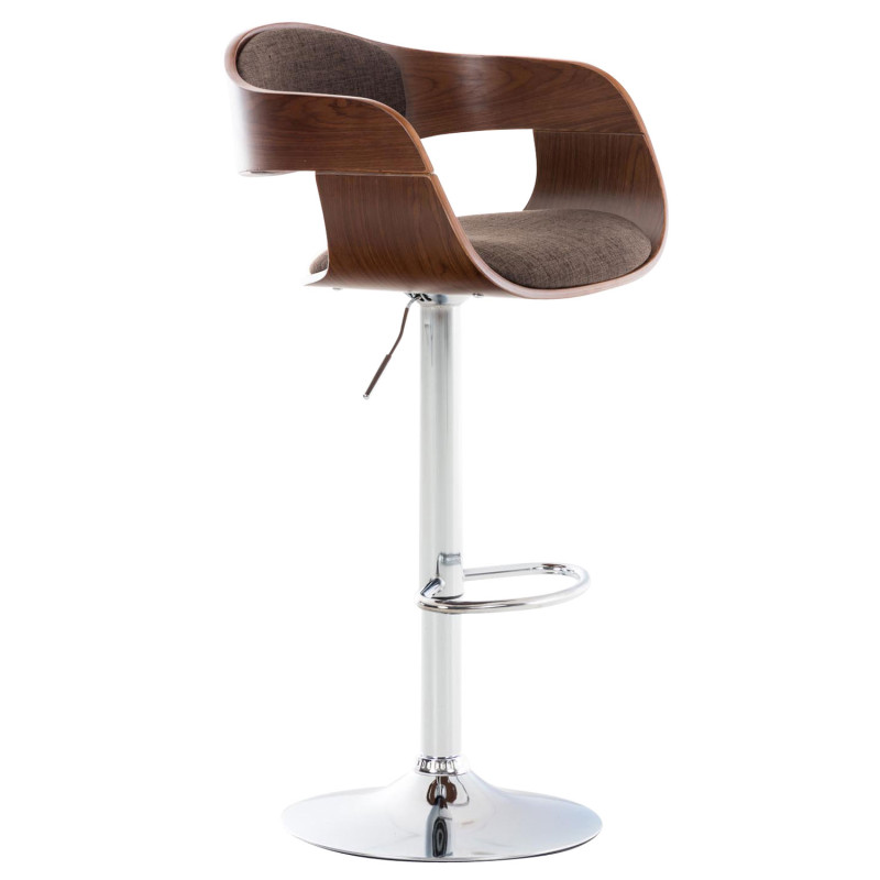 Tabouret de bar en tissu Kingston C noyer/brun