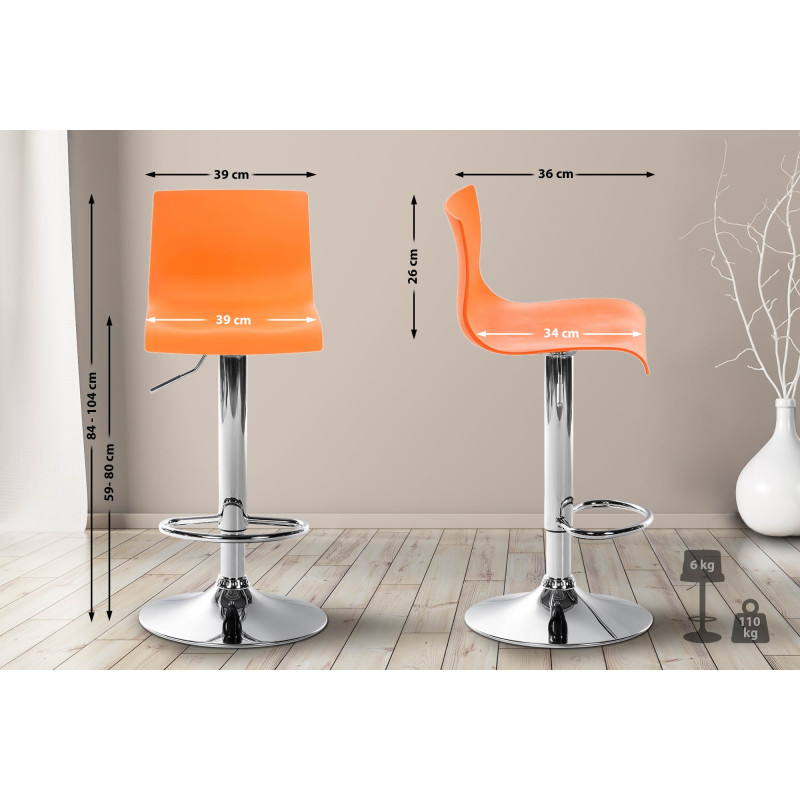 Tabouret de bar Hoover C orange