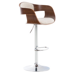 Tabouret de bar Kingston C tissu noyer/crème