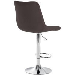 Tabouret de bar Toni tissu chromé taupe