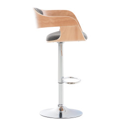 Tabouret de bar Kingston C tissu naturel/gris clair