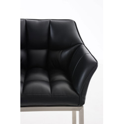 Tabouret de bar Damaso E avec structure à 4 pieds, noir