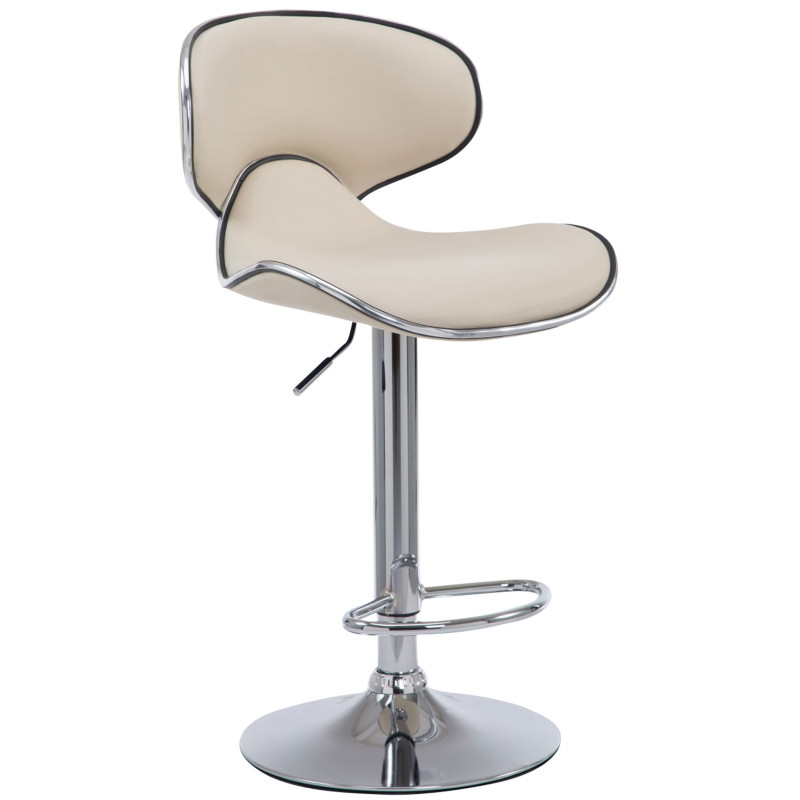 Tabouret de bar Las Vegas V2 chrome crème