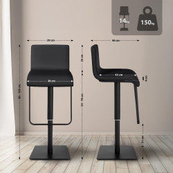 Tabouret de bar Limon B noir