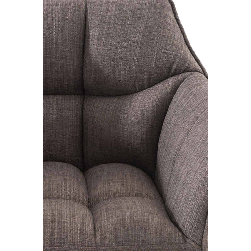 Lot de 2 tabourets de bar en tissu Damaso et acier inoxydable