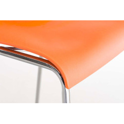 Tabouret de bar chromé Hoover avec cadre orange à 4 pieds