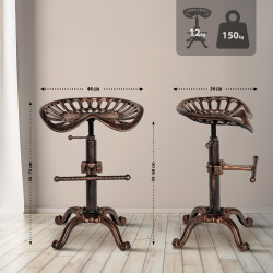 Tabouret de bar Butch en bronze