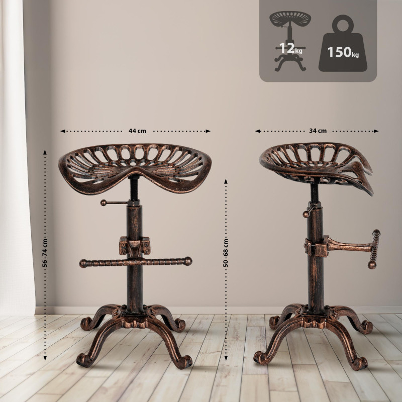 Tabouret de bar Butch en bronze