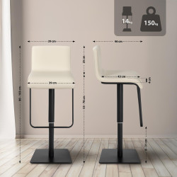 Tabouret de bar Limon B crème