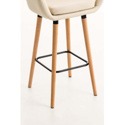 Tabouret de bar Grant simili cuir crème