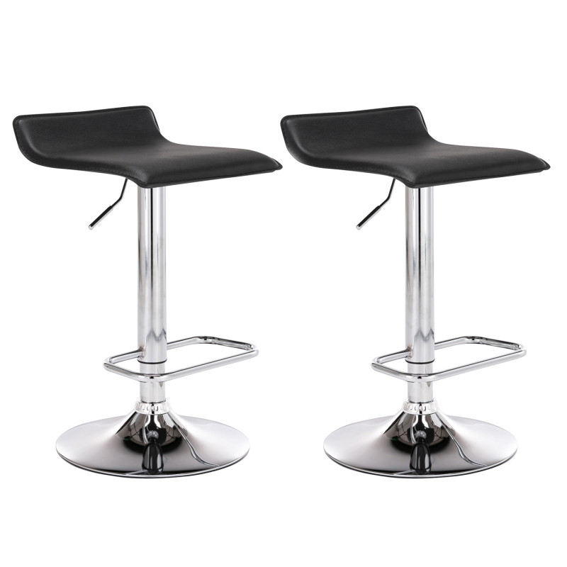 Set De 2 Taburetes Dyn en Cuero PU Negro