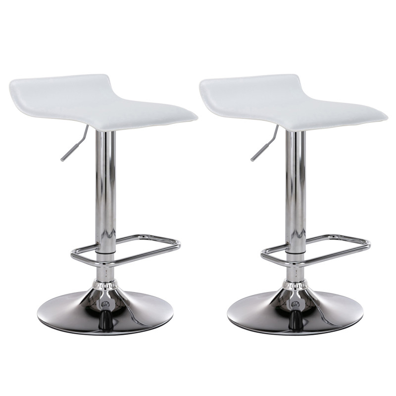Set De 2 Taburetes Dyn en Cuero PU Blanco