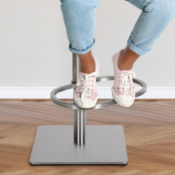 Lot de 2 tabourets de bar en tissu Damaso et acier inoxydable