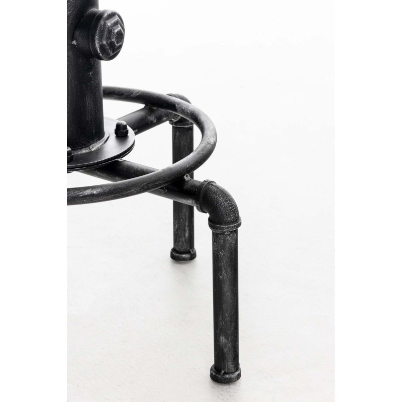 Tabouret de bar Lumos, bois argenté antique