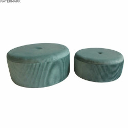 Repose-pied DKD Home Decor Vert Bois MDF Velours 70 x 70 x 28 cm