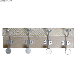 Portemanteau DKD Home Decor 46 x 15 x 10 cm Métal Vintage Bois de manguier Décapé