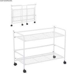 Étagère Confortime Blanc Fer Pliable Avec des roues (67 x 30 x 44,8 cm)