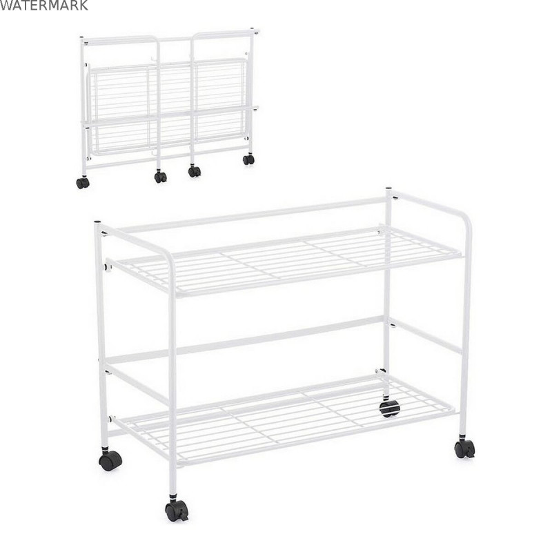 Étagère Confortime Blanc Fer Pliable Avec des roues (67 x 30 x 44,8 cm) Étagère Confortime Blanc Fer Pliable Avec des roues (67 x 30 x 44,8 cm)