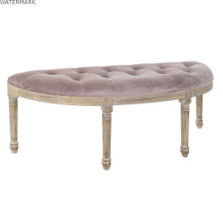 Banquette DKD Home Decor   Naturel Rose Polyester Velours Bois d'hévéa (125 x 43 x 48 cm)