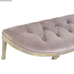 Banquette DKD Home Decor   Naturel Rose Polyester Velours Bois d'hévéa (125 x 43 x 48 cm)