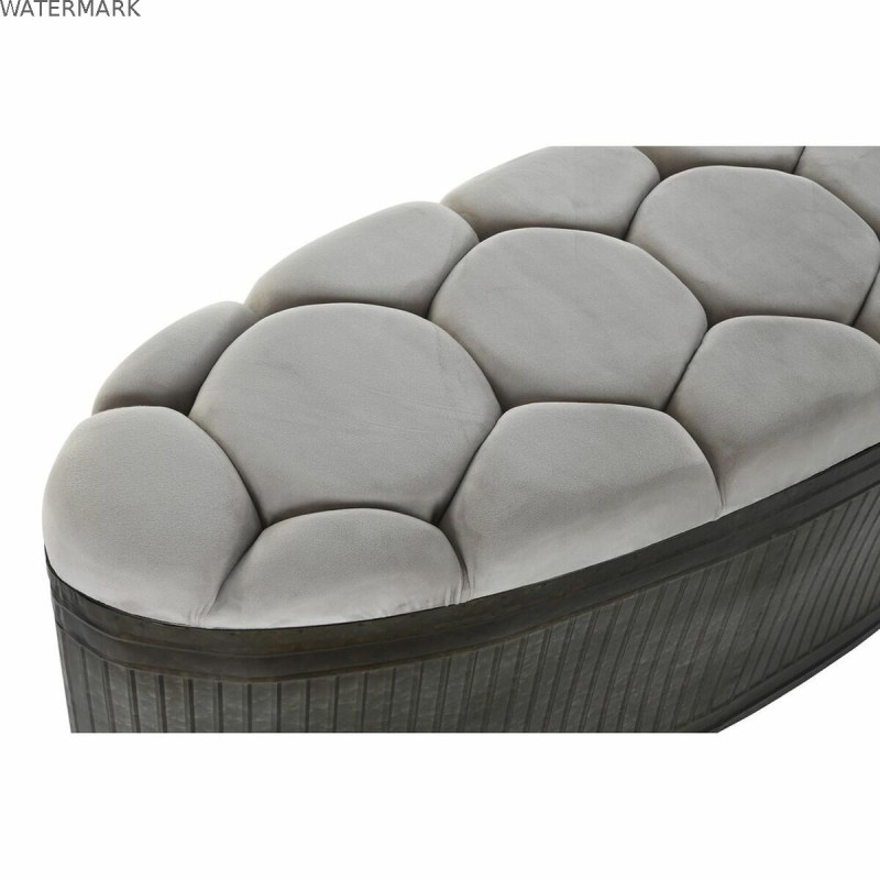 Banquette DKD Home Decor   Beige Métal Polyester Brun foncé (121 x 44 x 47,5 cm)