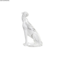 Figurine Décorative DKD Home Decor Gris Blanc Léopard Résine Marbre (25 x 18 x 41 cm)