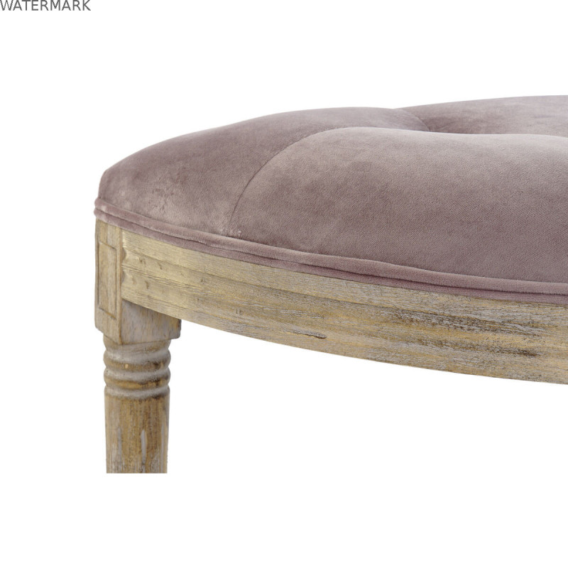 Banquette DKD Home Decor   Naturel Rose Polyester Velours Bois d'hévéa (125 x 43 x 48 cm)