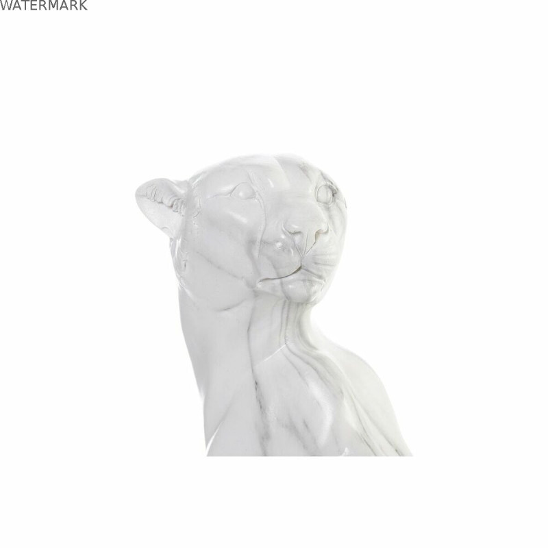 Figurine Décorative DKD Home Decor Gris Blanc Léopard Résine Marbre (25 x 18 x 41 cm)
