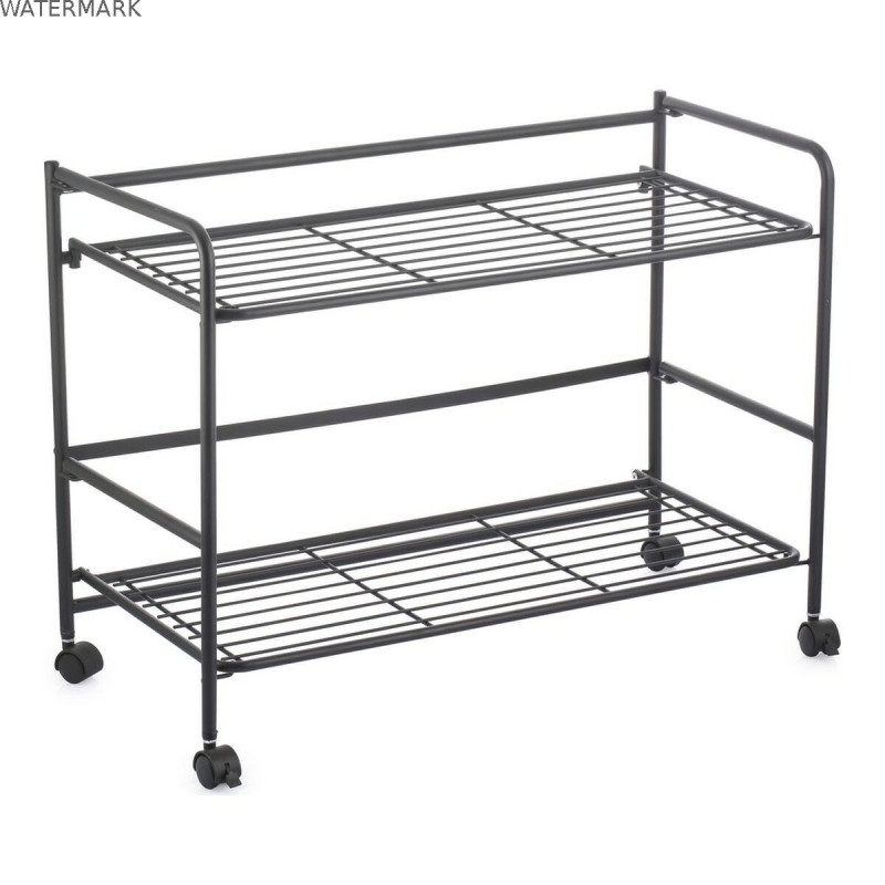 Étagère Confortime Noir Fer Pliable Avec des roues (67 x 30 x 44,8 cm)