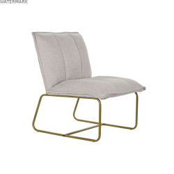 Fauteuil DKD Home Decor Beige Doré Métal Polyester (66 x 71 x 77 cm)
