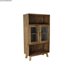 Étagère DKD Home Decor Verre Naturel Bois Recyclé 4 Etagères (90 x 40 x 160 cm)