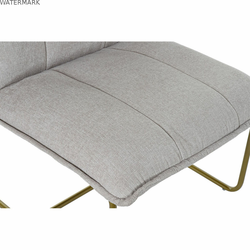 Fauteuil DKD Home Decor Beige Doré Métal Polyester (66 x 71 x 77 cm)
