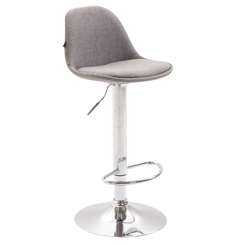 Tabouret de bar Kiel en tissu gris