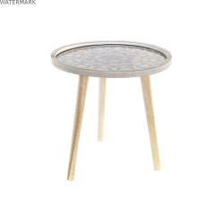 Table d'appoint DKD Home Decor Naturel Noir 40 x 40 x 41 cm Bois MDF