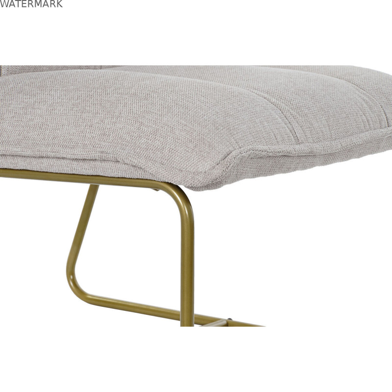 Fauteuil DKD Home Decor Beige Doré Métal Polyester (66 x 71 x 77 cm)