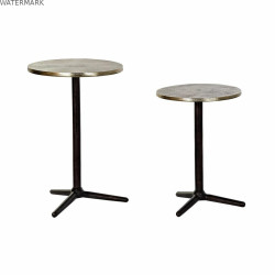 Set de 2 Tables Gigognes DKD Home Decor Noir Doré 40 x 40 x 61 cm